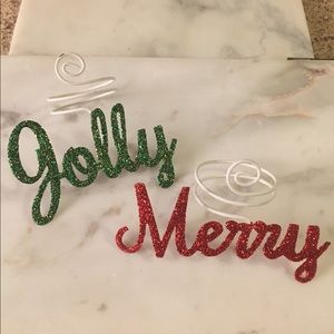 Merry & Jolly Wine Charm or Napkin Rings